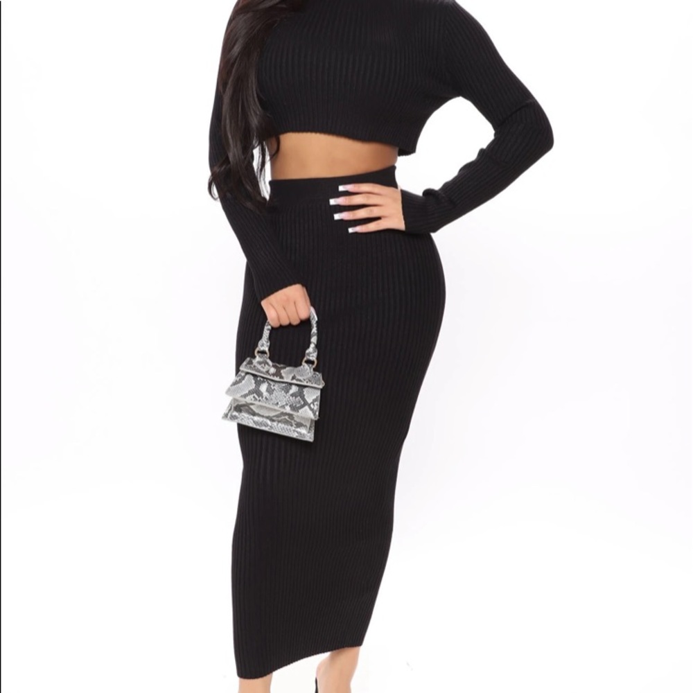 Fashion nova Ribbed skirt set
